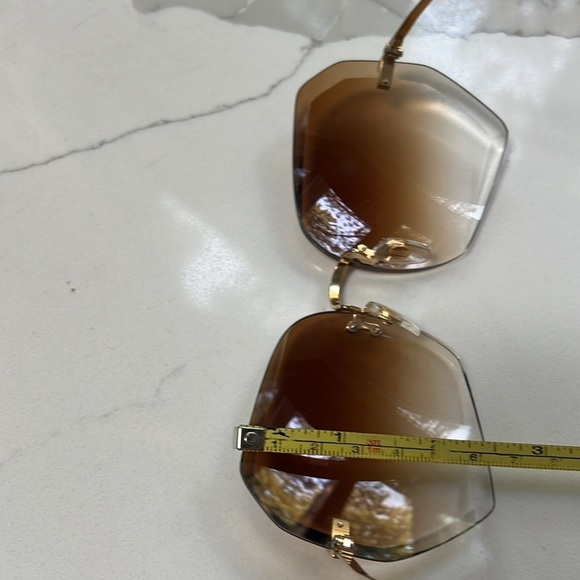 Vintage Beveled Rimless Large Sunglasses Ophthalmic for Prescription as Needed main image 6
